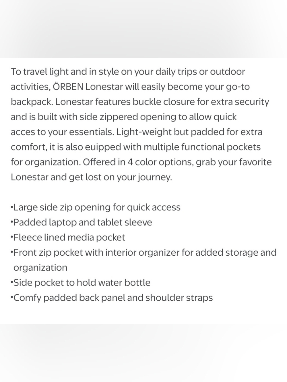 Orben Lonestar Backpack - Picture 9 of 9